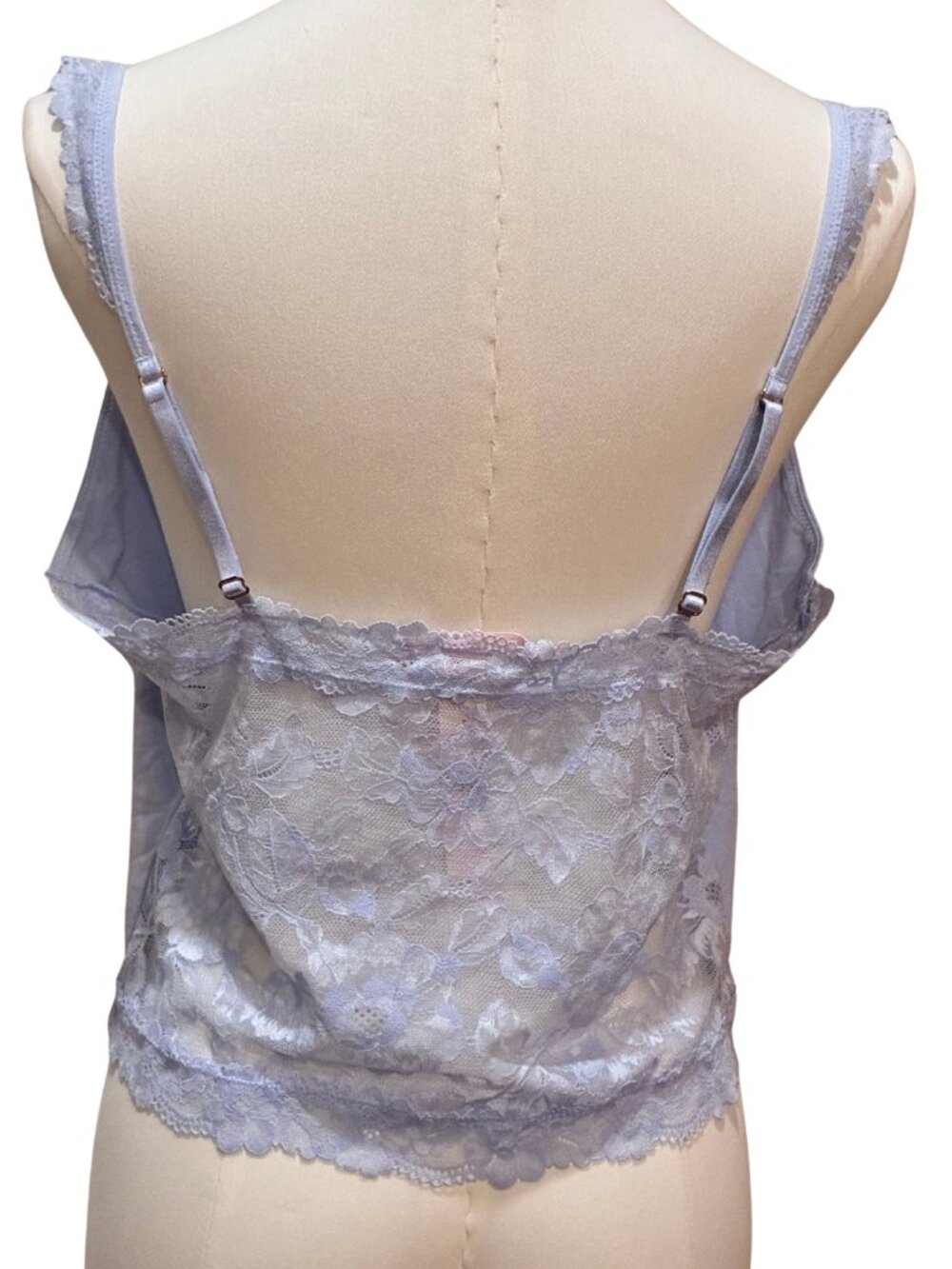NWT Victoria’s Secret Periwinkle Lacy Trim Cami Tank Top Coquette Feminine XL - Picture 6 of 9